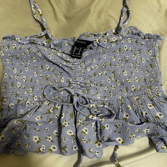 Forever 21 cropped floral tube top (with straps) - Picture 1 of 4